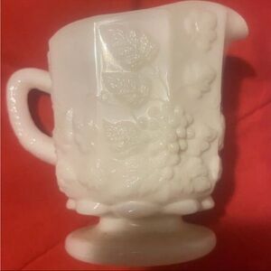 Vintage Westmoreland Paneled Grape milk glass creamer